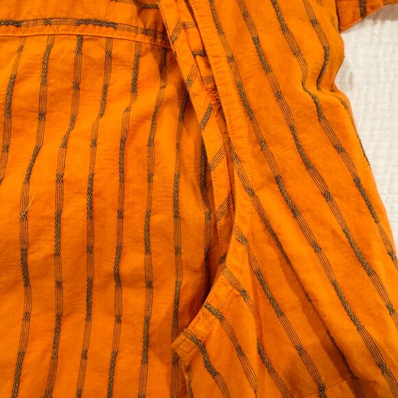 Coldwater Creek Orange Striped Sleeveless Button Down Blouse Women’s Large Boho - Picture 10 of 12